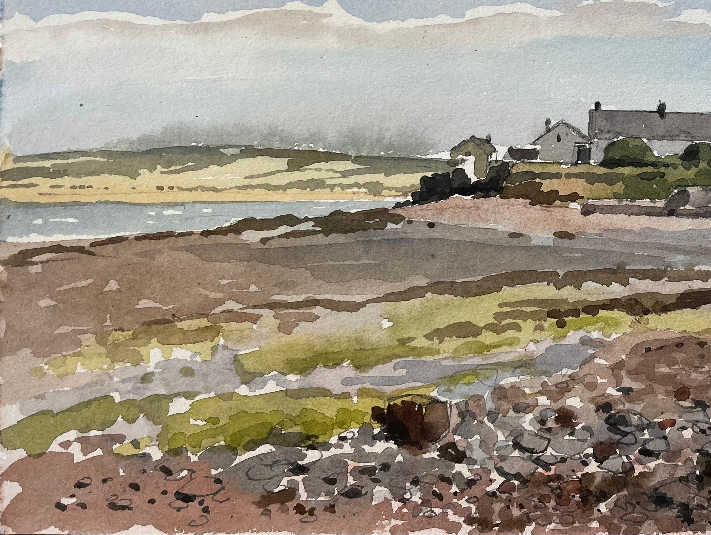 1987 Acquerello di Appledore, estuario del Devon settentrionale, con cottage e linea di costa in vendita 1