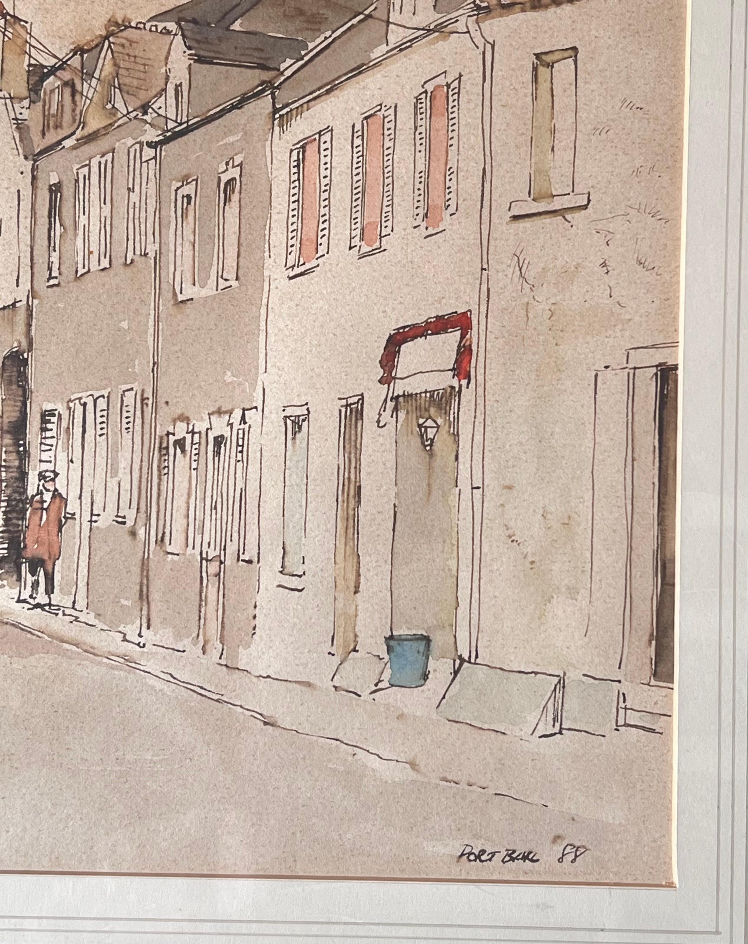 Paysage de la rue tranquille
Signé par Tony Herbert (1927-2024)
Moyen : Aquarelle sur papier d'Artistics sur carton, encadré - recouvert de verre 
Encadré : 14.5 x 16 pouces
Aquarelle : 8 x 10 pouces
Condit : Bon et sain état 
Provenance : D'une