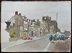 Barfleur Normandy Harbour Scene With Fishing Nets 1988 Watercolour