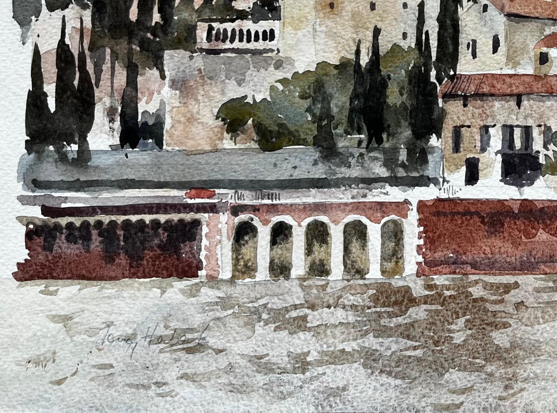 Titel: Blackstone Quay Sonnenbeschienene Italienische Landschaft Mai 1998 Signierte Aquarellmalerei
Von Tony Herbert (1927-2024)
Unterschrieben: Unten links
Medium: Aquarell auf Papier
Größe: 11 Zoll (Höhe) x 13,5 Zoll (Breite)
Zustand: gut, mit