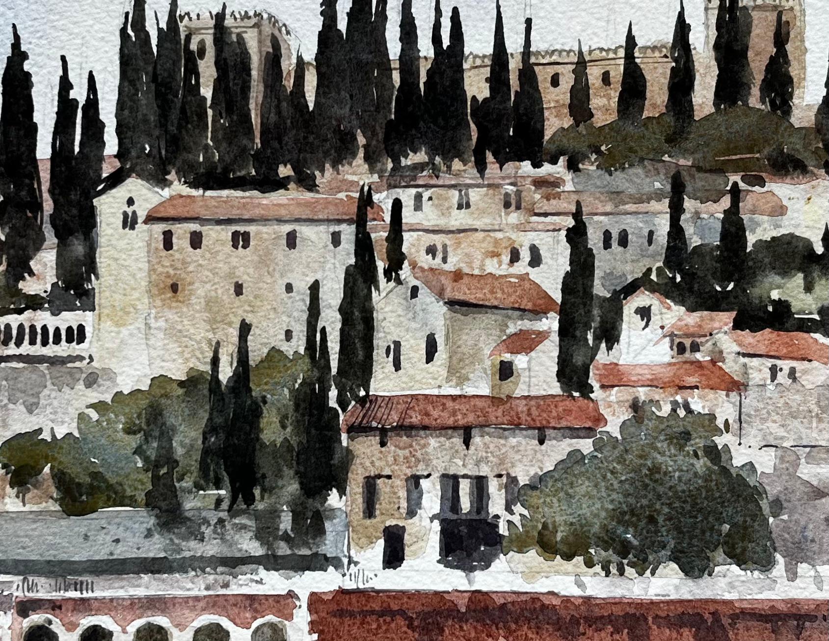 Blackstone Quay Sunlit Italy Landschaft Mai 1998 Signierte Aquarellmalerei im Angebot 2