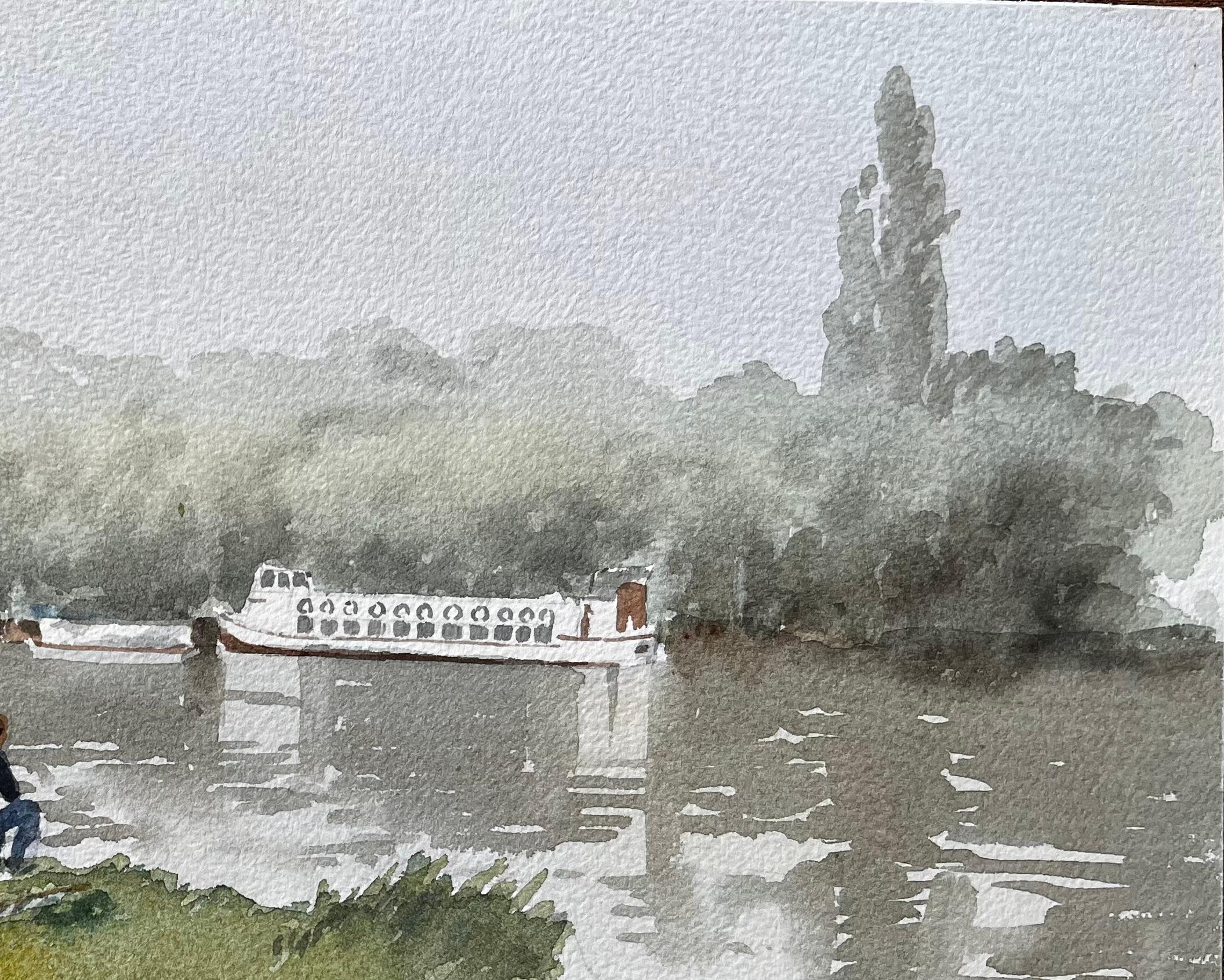 Titel: Caldon-Kanal mit Schmalschiffen, Fußgängerbrücke und Bäumen, Staffordshire, 1997
Von Tony Herbert (1927-2024)
Unterschrieben: Unten rechts
Medium: Aquarell auf Papier, ungerahmt
Größe: 9,75 Zoll (Höhe) x 14,25 Zoll (Breite)
Zustand: gut,