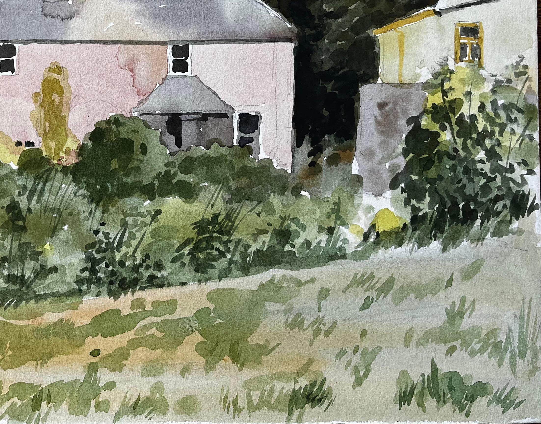Titolo: Bude Cornwall Pink House Paesaggio con alberi e giardino Acquerello 1978
Di Tony Herbert (1927-2024)
Medium: Acquerello su cartoncino
Dimensioni: 9,75 x 12,75 pollici
Verso annotato: 