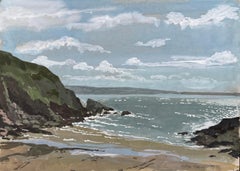 Küstenansicht mit Klippen und Wellen Nolton Haven Pembrokeshire Wales 1979