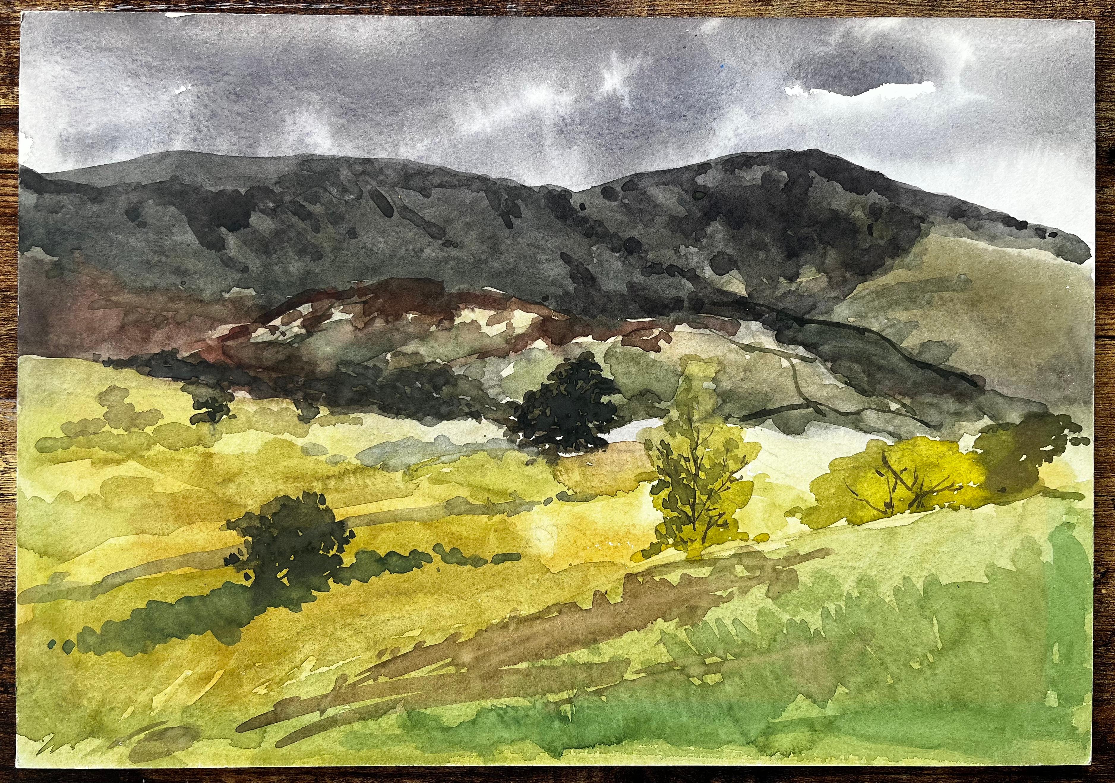Cwm Pennant North Wales Watercolour Landscape by Tony Herbert 1974 - Art by Anthony Herbert