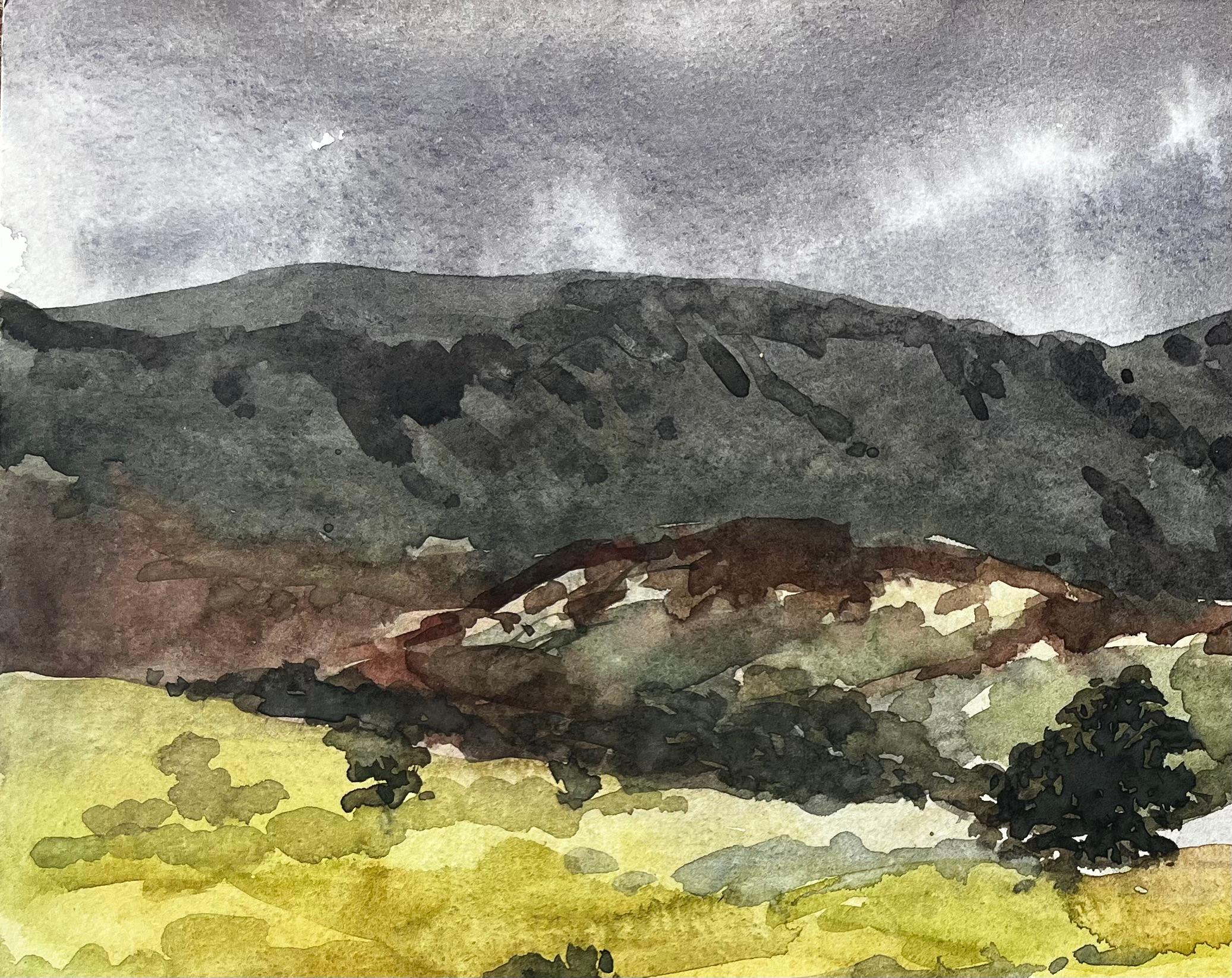 Cwm Pennant North Wales Watercolour Landscape by Tony Herbert 1974 - Impressionist Art by Anthony Herbert