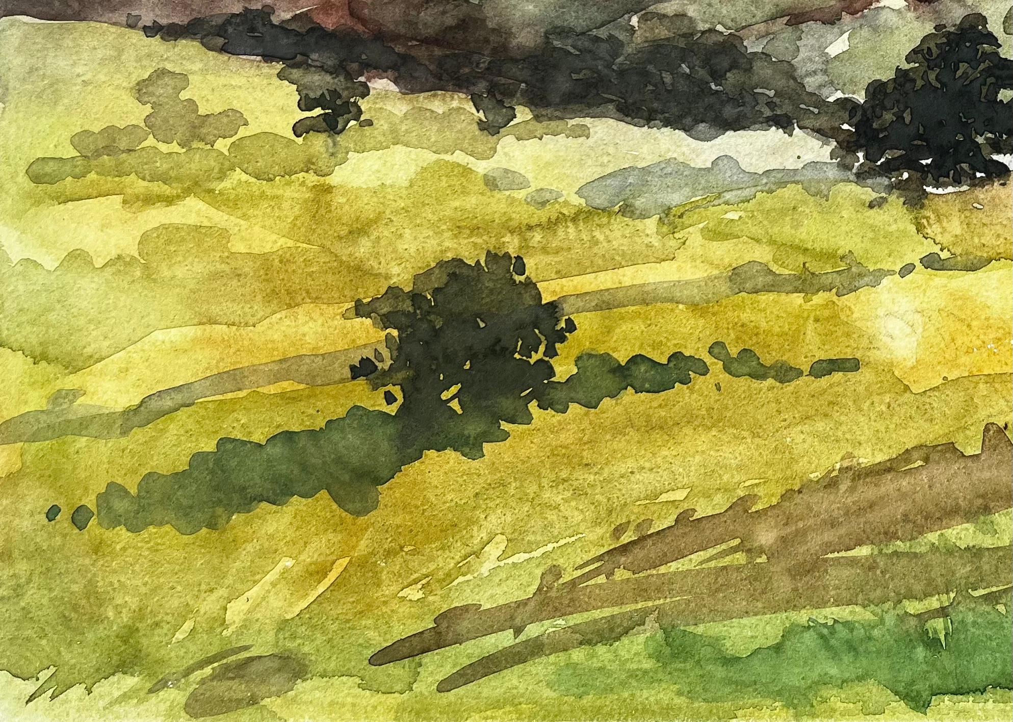 Title: Cwm Pennant North Wales Watercolour Landscape by Tony Herbert 1974
By Tony Herbert (1927-2024)
Medium: Watercolor on board, unframed
Size: 10.5 inches (height) x 15 inches (width)
Condition: good, with some signs on wear consistent with