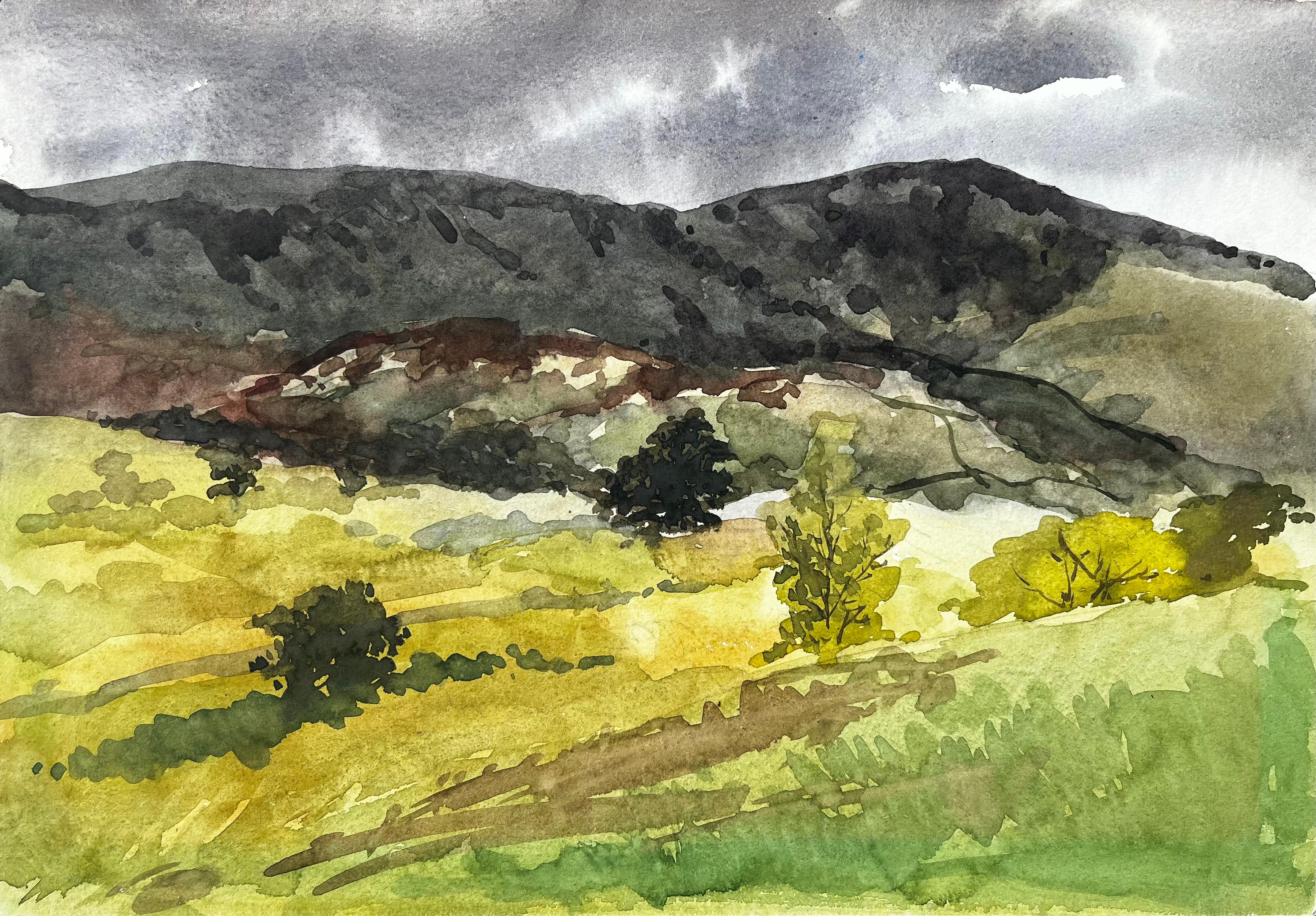 Anthony Herbert Landscape Art - Cwm Pennant North Wales Watercolour Landscape by Tony Herbert 1974