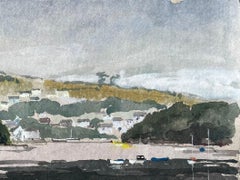 Estuary View with Boats and Hills Distant View of Cardigan from St Dogmaels