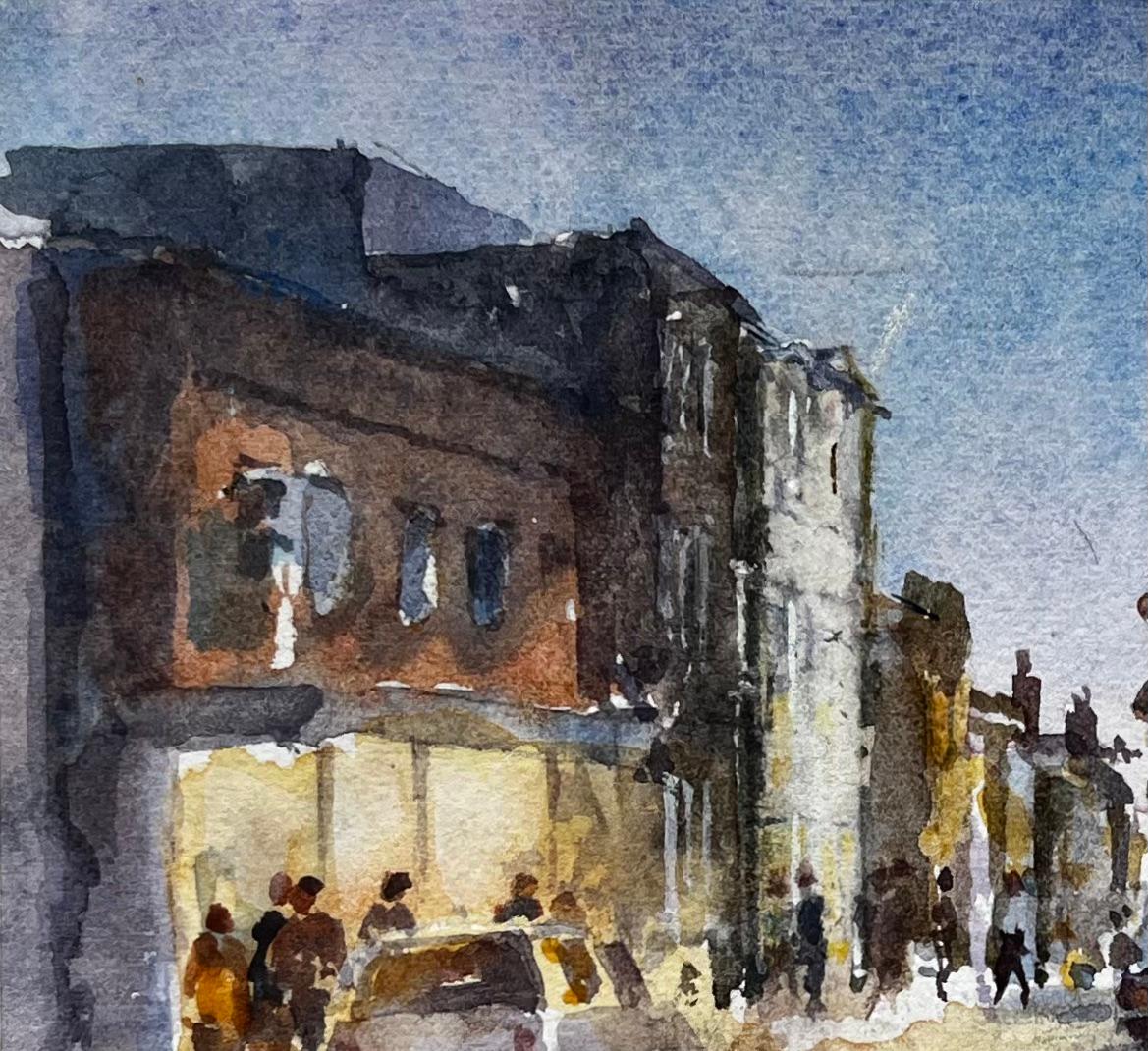 Evening Scene on Southwold High Street Original British Townscape Watercolour For Sale 1