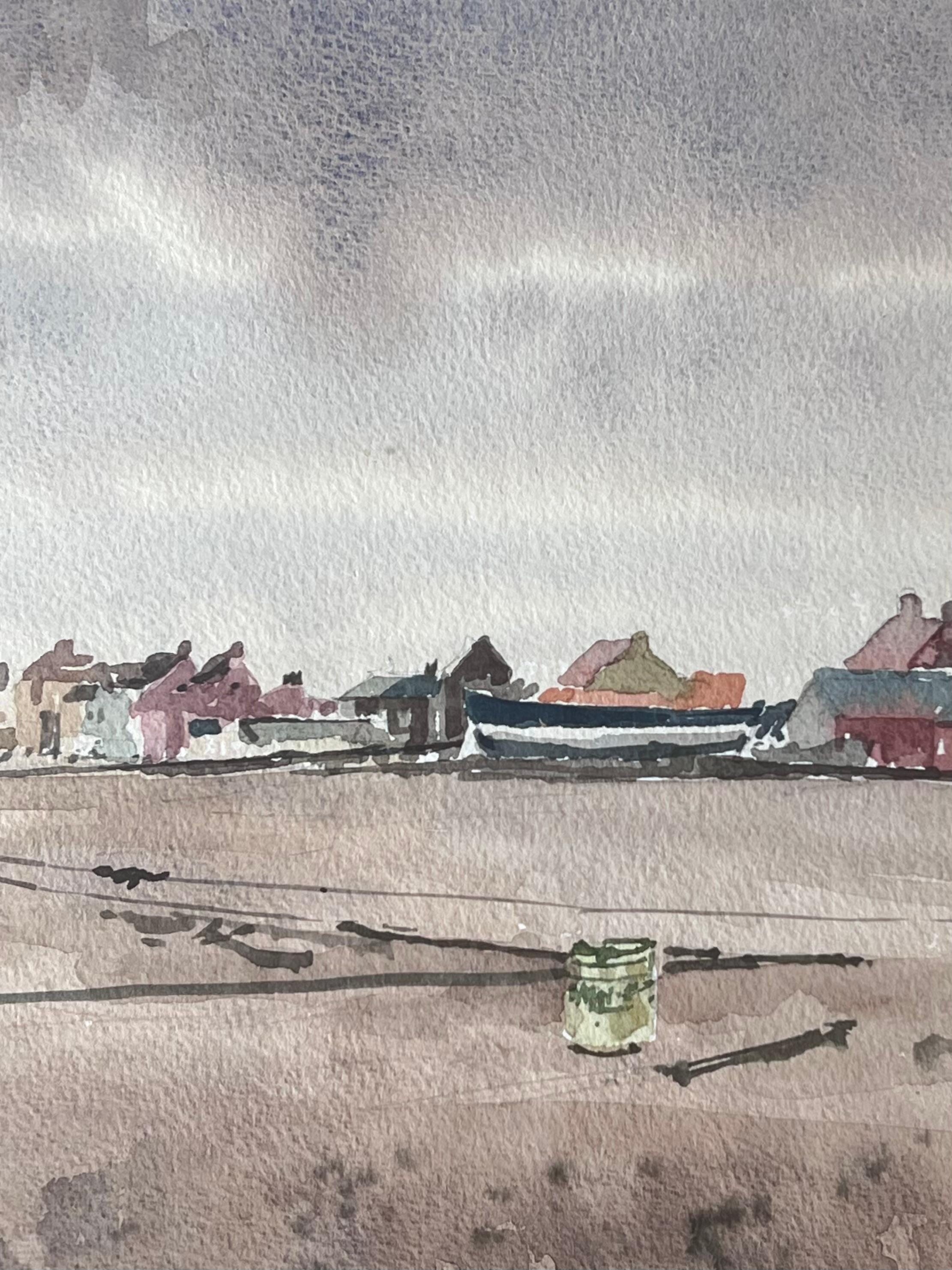 Aldeburgh Beach
Signed By Tony Herbert (1927-2024)
Medium: Watercolor on artists paper on board, framed - glass covered 
Framed: 17.5 x 20 inches
Watercolour: 9.5 x 12 inches
Condition: Good and sound condition 
Provenance: From a large private