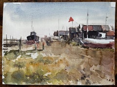 Fishing Boats and Boat Sheds on Coastal Marsh May 1998 by Tony Herbert