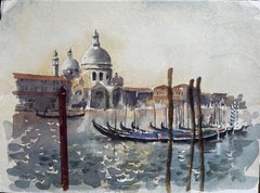 Góndolas en el Gran Canal con Santa Maria della Salute Venecia