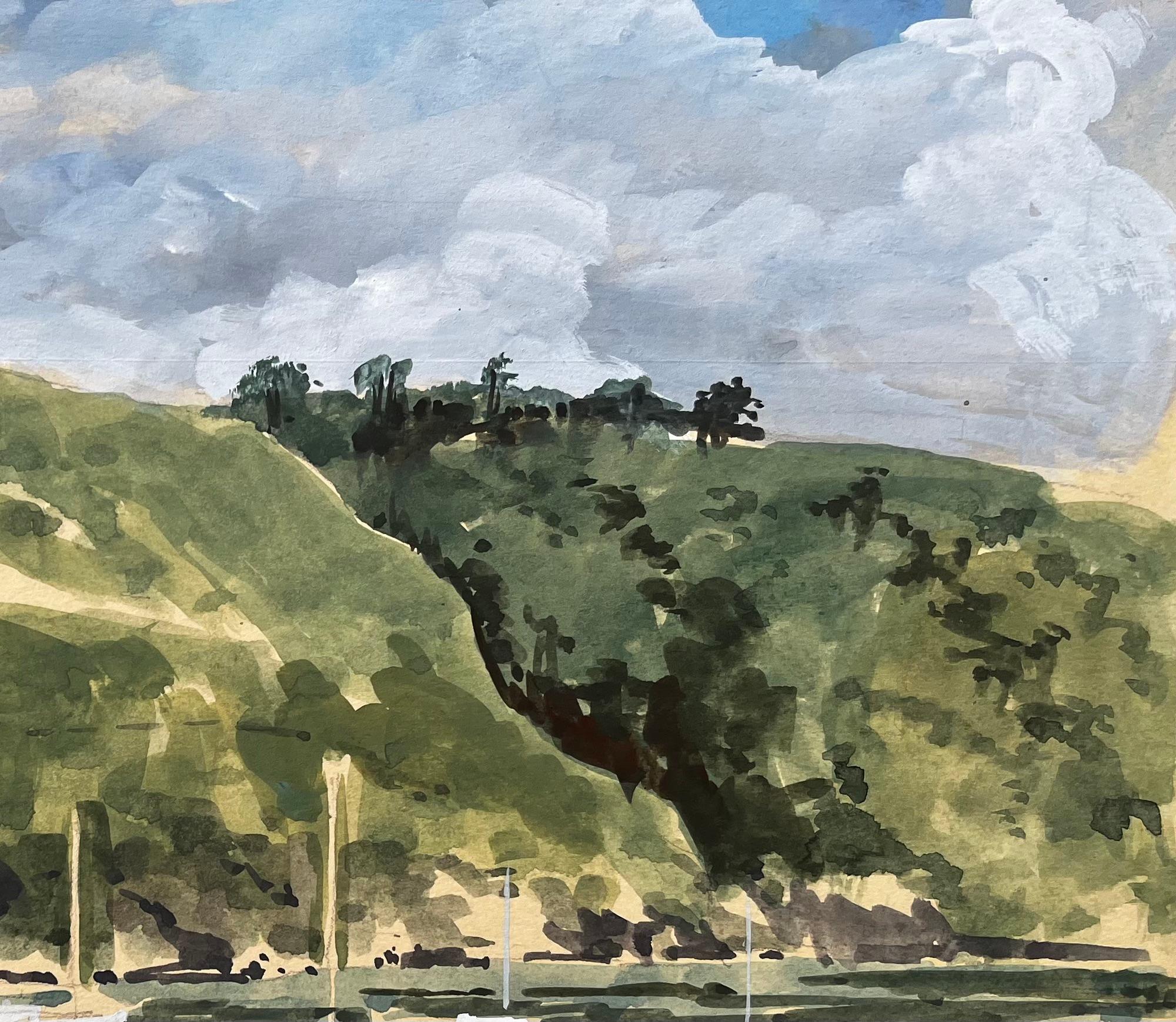 Title: Harbour at Low Tide with Boats and Cliffs Fishguard Wales 1979 Watercolour
By Tony Herbert (1927-2024)
Medium: Watercolor on board, unframed
Size: 10 inches (height) x 14 inches (width)
Condition: good, with some signs on wear consistent with