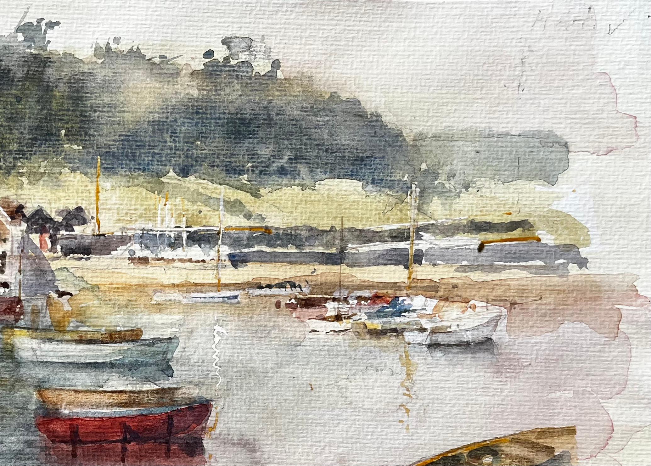 Titre : Scène portuaire avec bateaux, personnages et chalets blanchis à la chaux, côte britannique
Par Tony Herbert (1927-2024)
Signé : En bas à droite
Moyen d'expression : Aquarelle sur papier, non encadrée
Taille : 11 pouces (hauteur) x 16,5