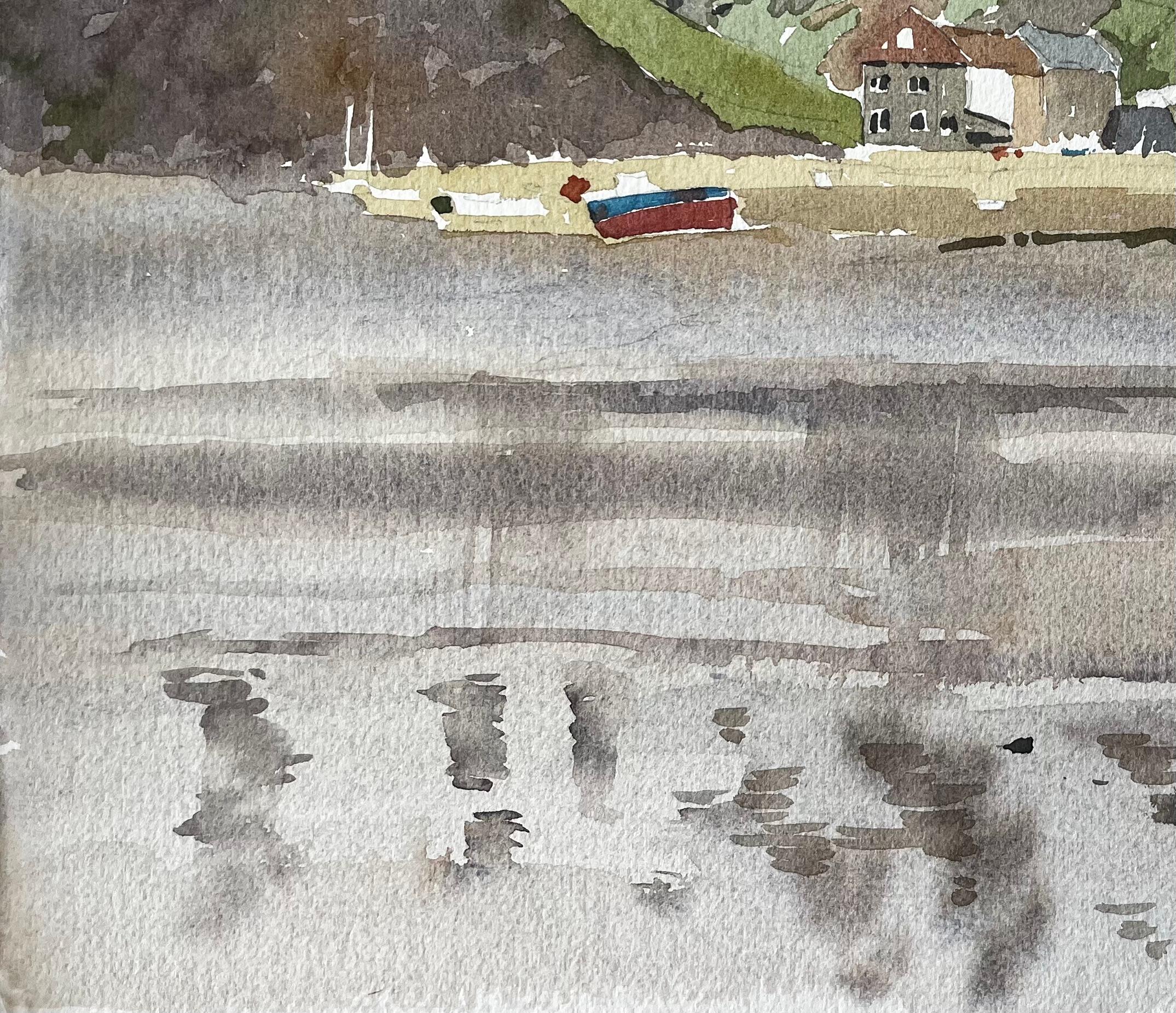 Titel: Hope Cove Devon Küstendorf mit Spiegelungen Boote und Klippen Aquarell
Von Tony Herbert (1927-2024)
Medium: Aquarell auf Künstlerpapier
Größe: 11,25 x 15 Zoll
Anmerkung auf der Rückseite: 