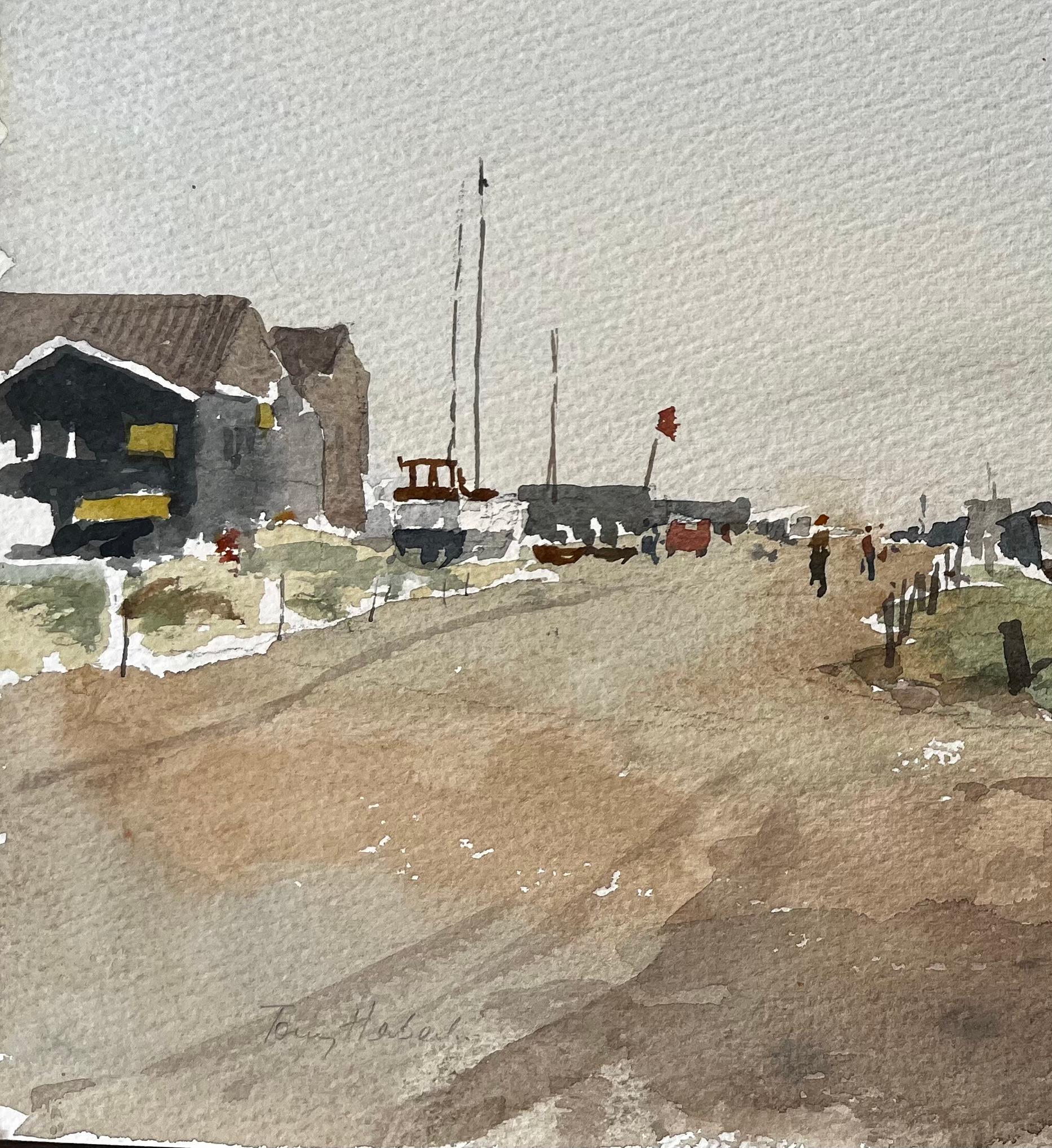 Titel: Original-Aquarell Southwold Harbour Küstenszene mit Booten und Steg
Von Tony Herbert (1927-2024)
Unterschrieben: Unten links
Medium: Aquarell auf Künstlerpapier
Größe: 11,25 x 15,5 Zoll
Zustand: Insgesamt gut; leichte Abnutzung an den Ecken