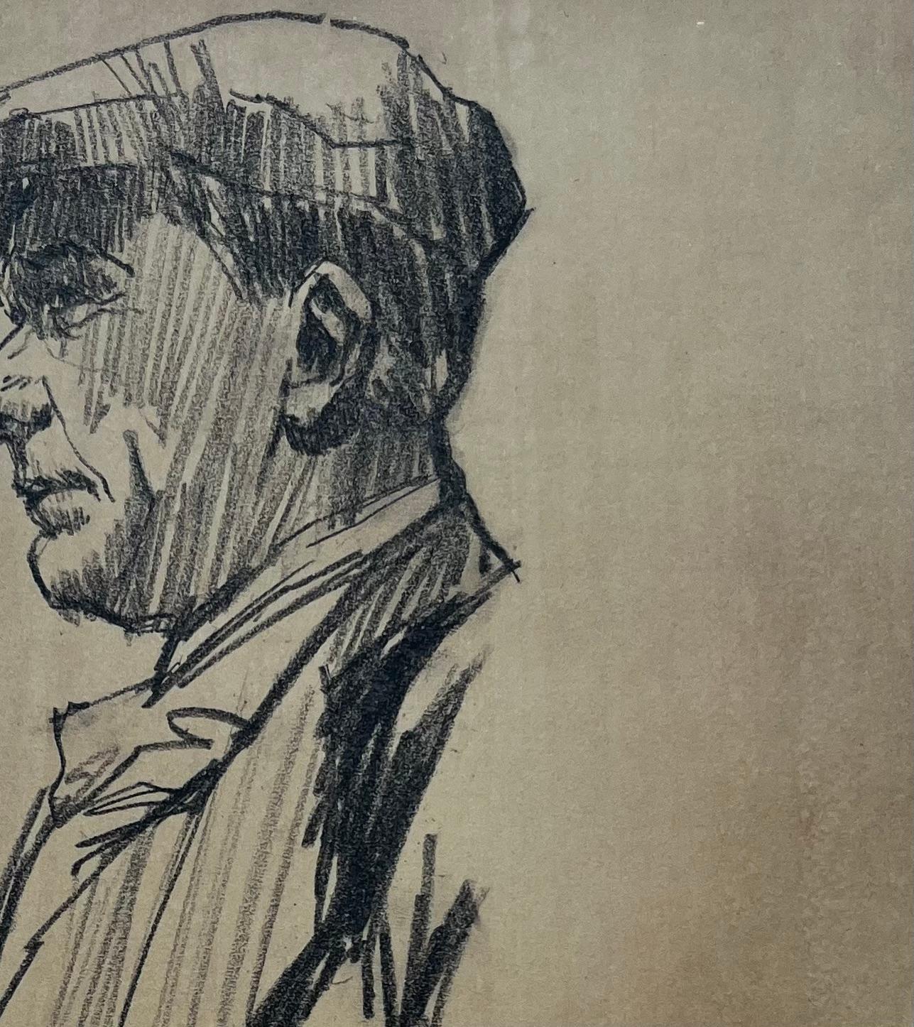 Título: Retrato De Perfil De Un Hombre Con Gorra Plana Grafito Sobre Papel Marrón
Por Tony Herbert (1927-2024)
Técnica: Lápiz de grafito sobre papel de tonos marrones, sin enmarcar
Tamaño: 16,5 pulgadas (alto) x 11,75 pulgadas (ancho)
Estado: bueno,