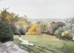 Richmond Park Landschaft Gemälde Blick von Pembroke Lodge Herbstbäume