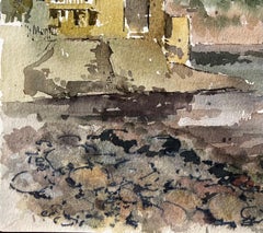 Robin Hoods Bay Clifftop View with Sea and Rocks Yorkshire Coast 1983