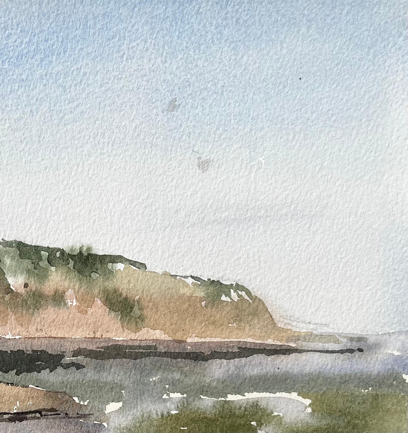 Robin Hoods Bay Klippenblick mit Meer und Felsen Yorkshire Coast 1983 im Angebot 1