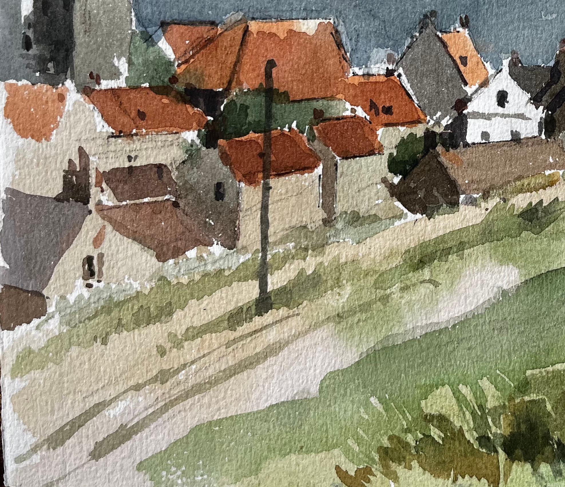 Robin Hoods Bay Rooftop View Looking Out to Sea Yorkshire Coast 1983 For Sale 1