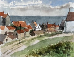 Vintage Robin Hoods Bay Rooftop View Looking Out to Sea Yorkshire Coast 1983