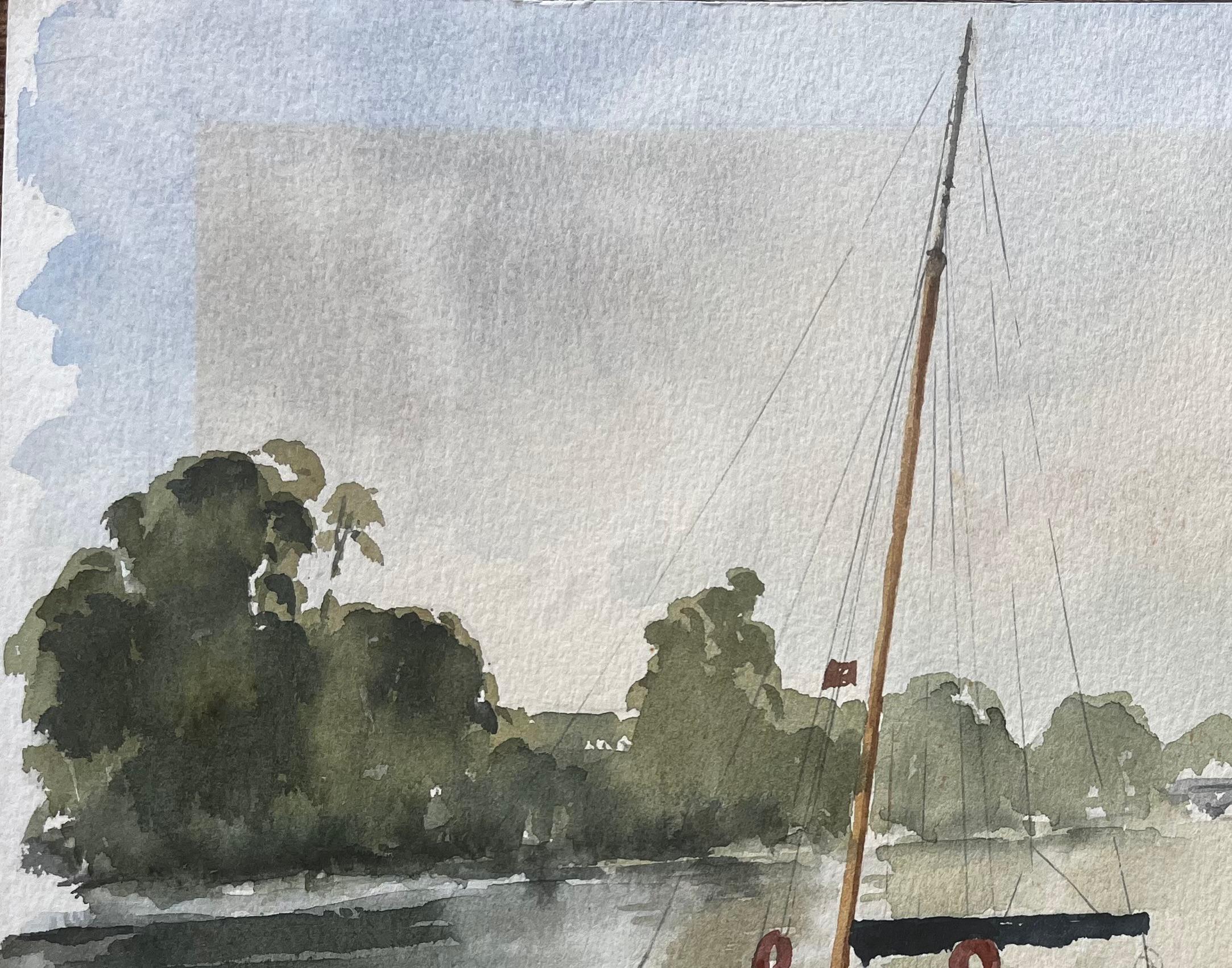 Titel: Segelboote auf der Themse mit Blick auf die Richmond Bridge Aquarell
Von Tony Herbert (1927-2024)
Signiert: Linke untere Ecke
Medium: Aquarell auf Papier, ungerahmt
Größe: 9,75 Zoll (Höhe) x 13,75 Zoll (Breite)
Zustand: gut, einige