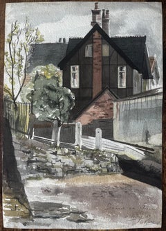 Strand on the Green Kew London Watercolour of Historic Riverside House 1949