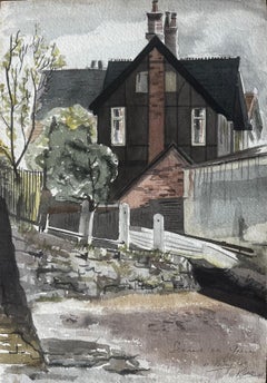 Strand on the Green Kew London Aquarell des Historic Riverside House 1949