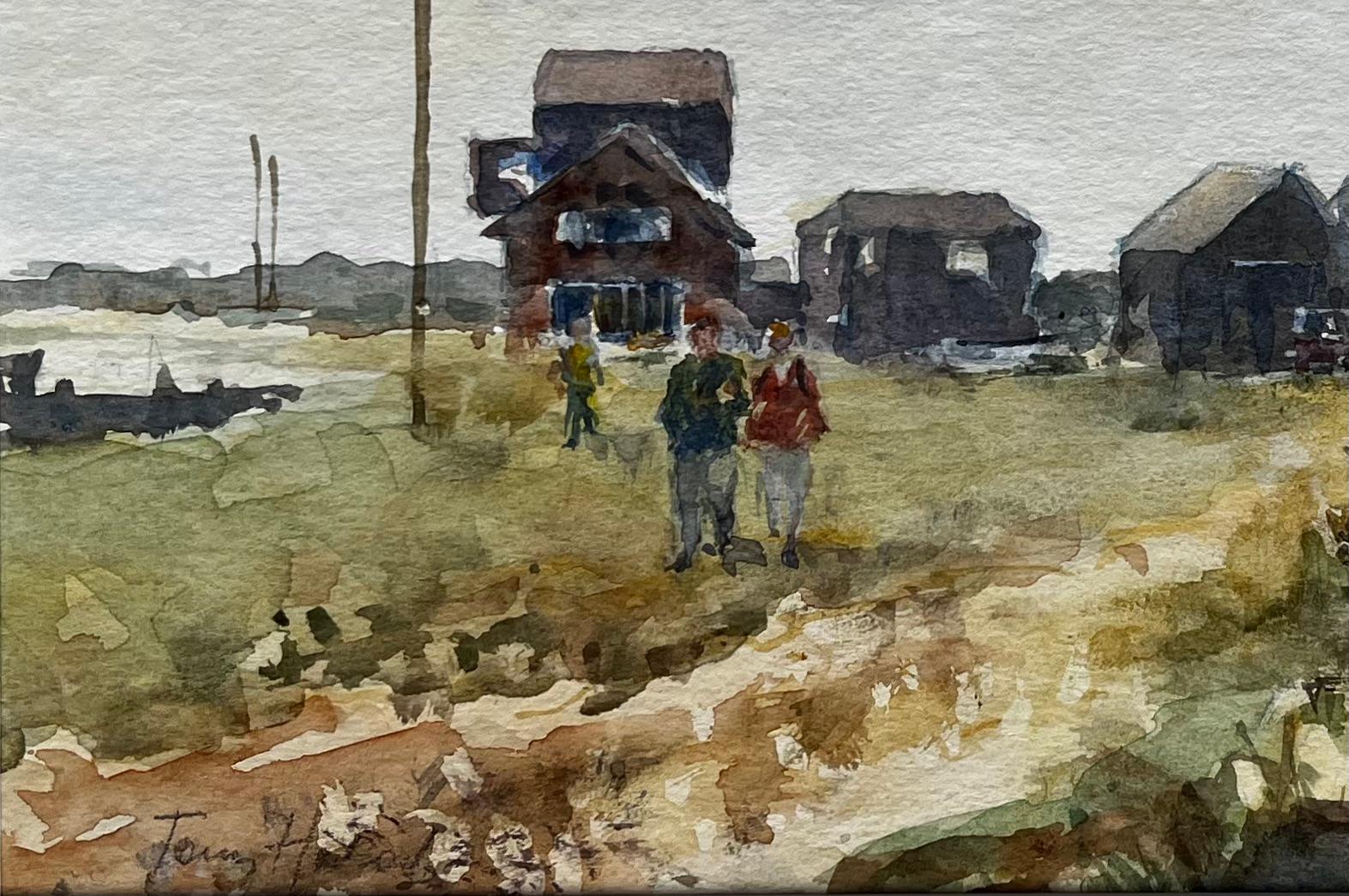 Titel: Der Fährmann Walberswick mit Figuren und Hütten Original Suffolk Aquarell
Von Tony Herbert (1927-2024)
Unterschrieben: Unten links
Medium: Aquarell auf Papier, montiert
Größe: 13,5 Zoll (Höhe) x 17 Zoll (Breite)
Zustand: gut, mit einigen