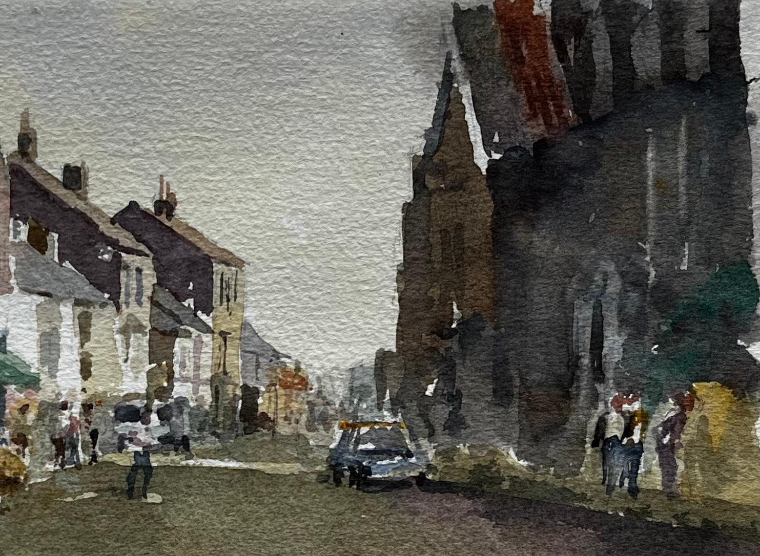 Title: Towards the Sea at Southwold with Church and High Street Figures Watercolour
By Tony Herbert (1927-2024)
Signed: Bottom right
Medium: Watercolor on paper, mounted
Size: 13.5 inches (height) x 17.27 inches (width)
Condition: good, with some