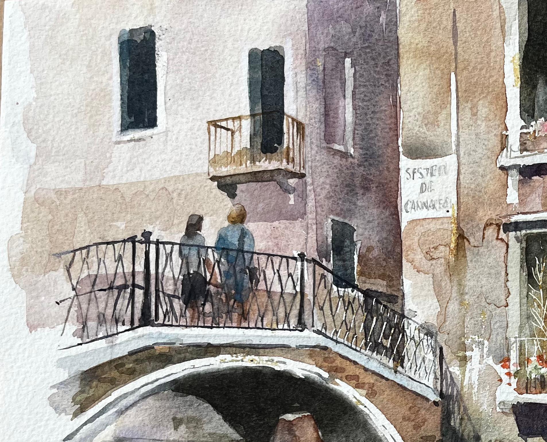 Title: Venice Canal Bridge Scene With Flower Boxes And Reflections Original Watercolour
By Tony Herbert (1927-2024)
Medium: Watercolor on paper, unframed
Size: 11.25 inches (height) x 15 inches (width)
Condition: good, will some signs on wear