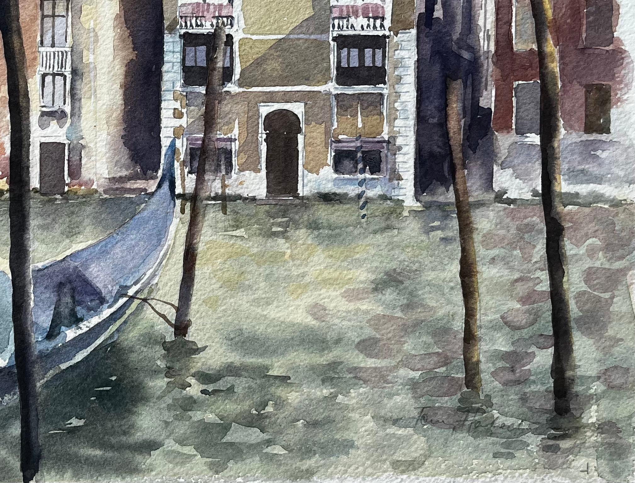 Venice Grand Canal Gondolas And Palazzos Original Watercolour Painting For Sale 2