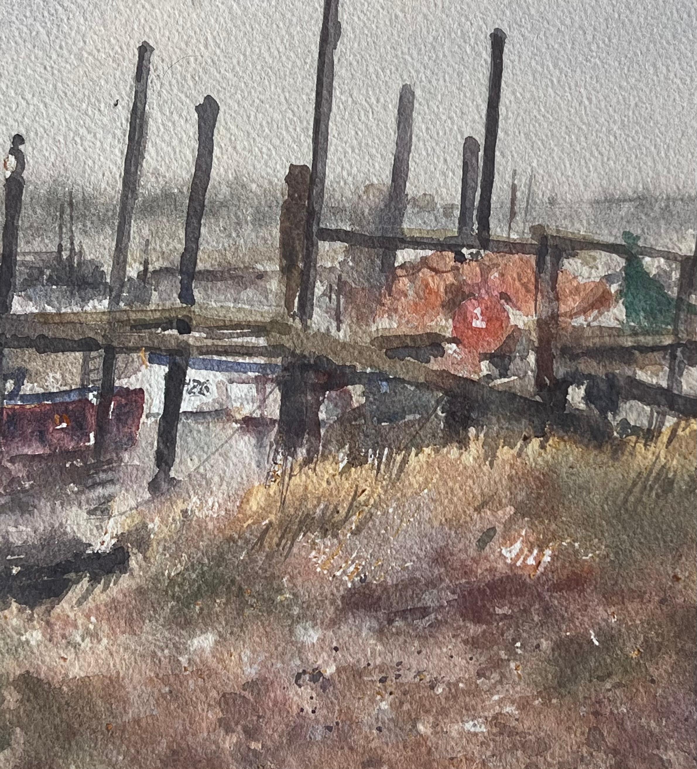 River Blyth Southwold
Signed By Tony Herbert (1927-2024)
Medium: Watercolor on artists paper on board, framed - glass covered 
Framed: 16 x 18 inches
Watercolour: 8.5 x 11 inches
Condition: Good and sound condition 
Provenance: From a large private