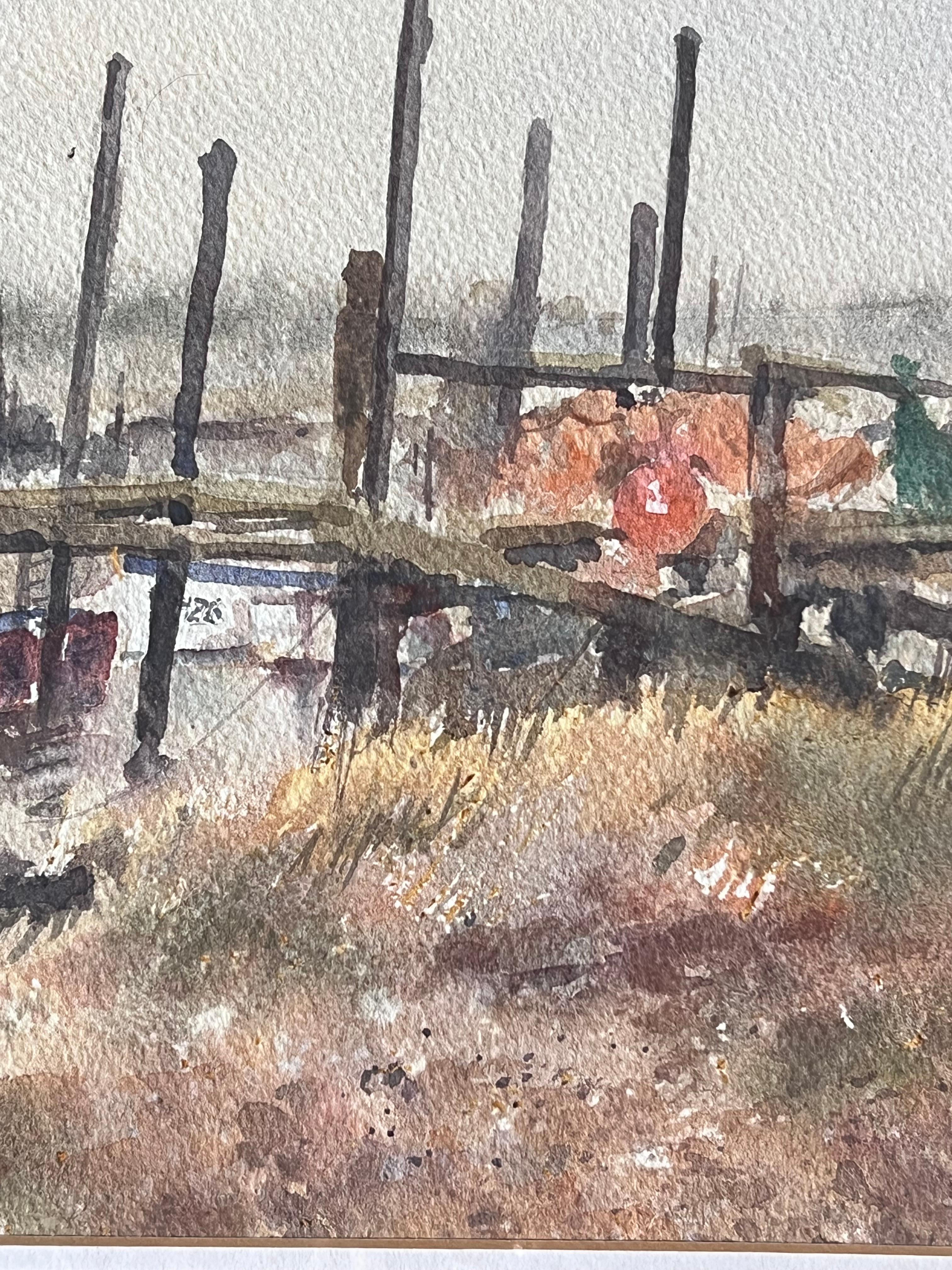 Vertical Posts and Small Boats Moored Along the River Blyth Southwold For Sale 2