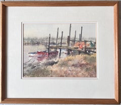 Vertical Posts and Small Boats Moored Along the River Blyth Southwold