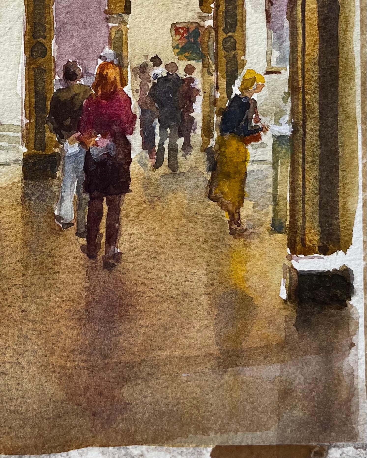 Besucher einer großen Galerie mit gerahmten Gemälden und verzierten Innenräumen (Impressionismus), Art, von Anthony Herbert
