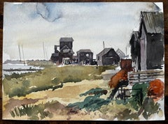Walberswick Black Sheds and Fishing Nets Suffolk Coast Landscape 1996