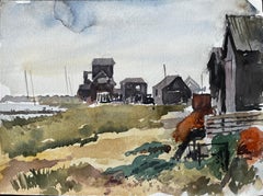 Walberswick Black Sheds and Fishing Nets Suffolk Coast Landscape 1996