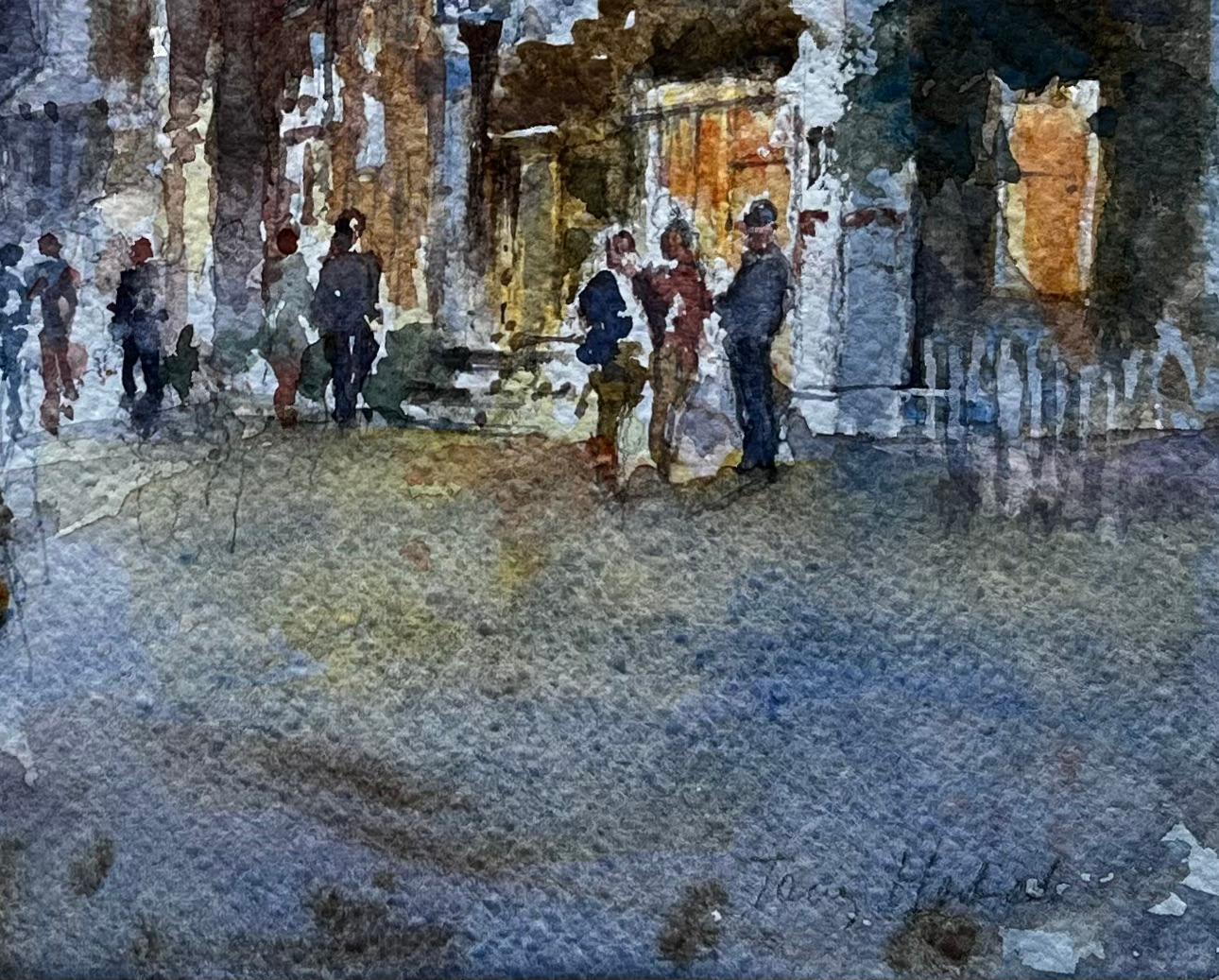 Walking Towards The Sole Bay Inn Southwold Evening Street Scene with Figures For Sale 1