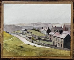 Yorkshire Dales Road and Stone Houses in Summer Light English Landscape