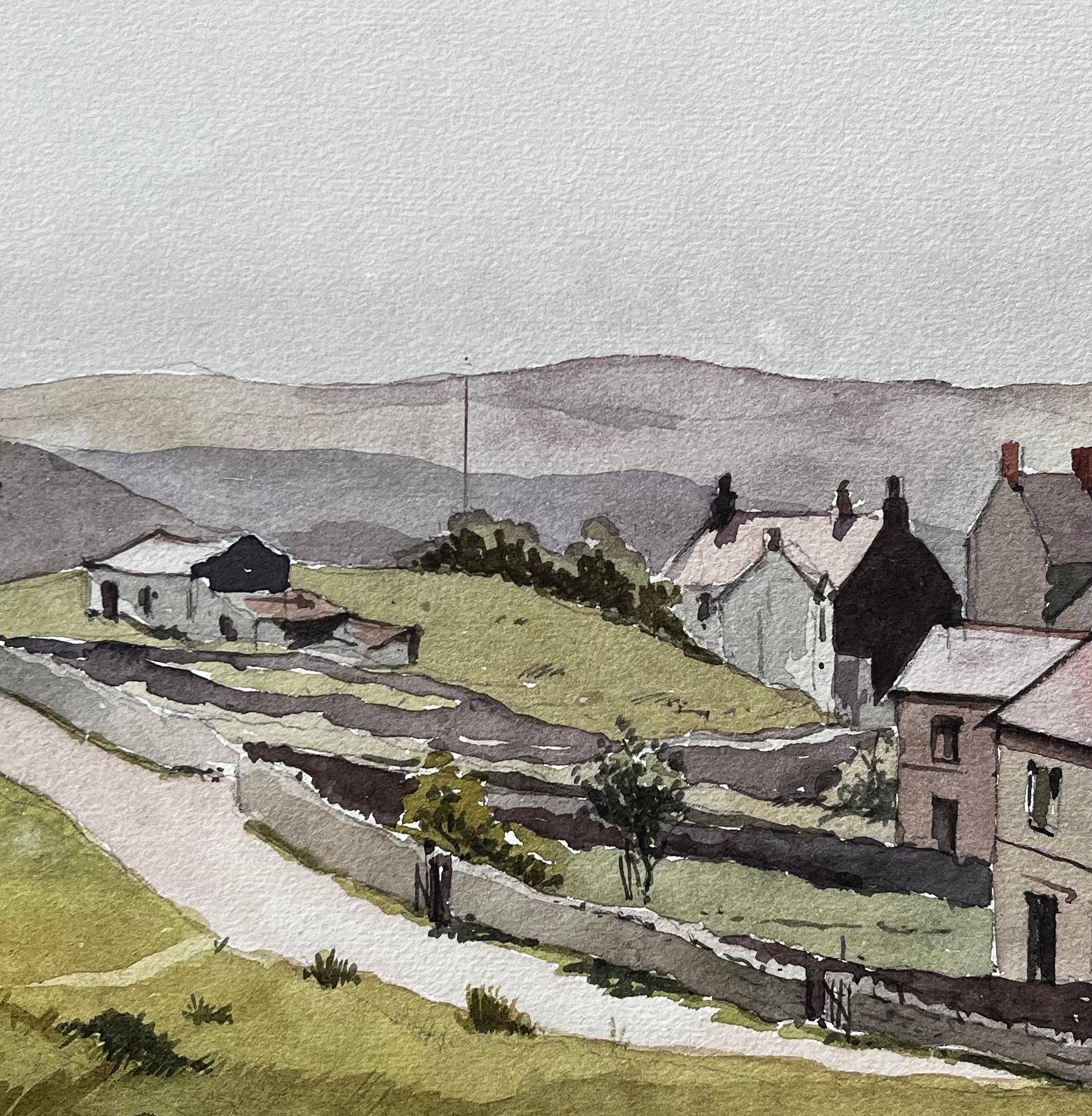 Route des Yorkshire Dales et maisons en pierre dans un paysage anglais éclairé par la lumière de l'été en vente 2