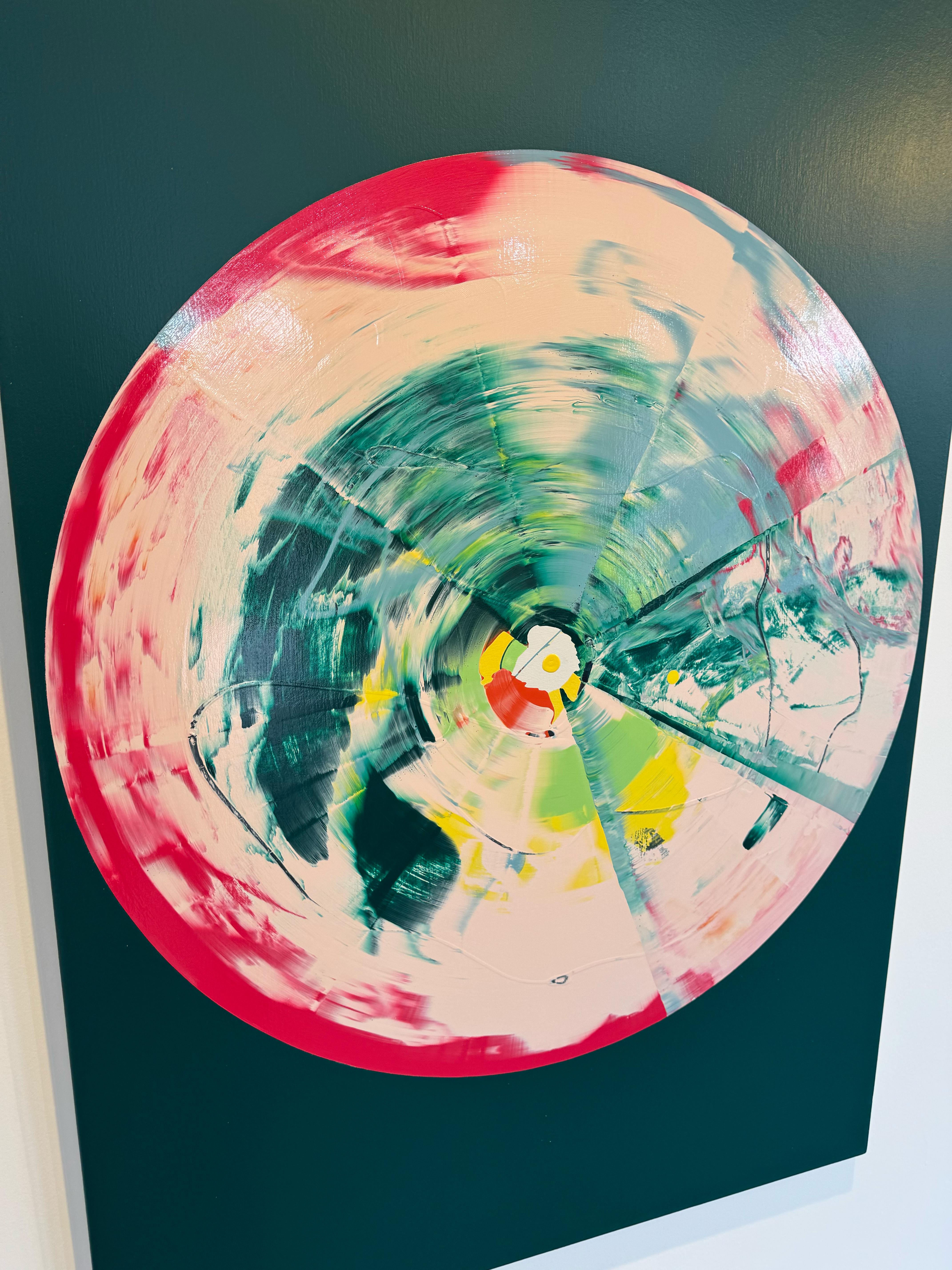 Astratto_Scrape/Drip_Lucido su Tela_Anthony Hunter_E' Un Drago Spaventoso Pittura in vendita 6