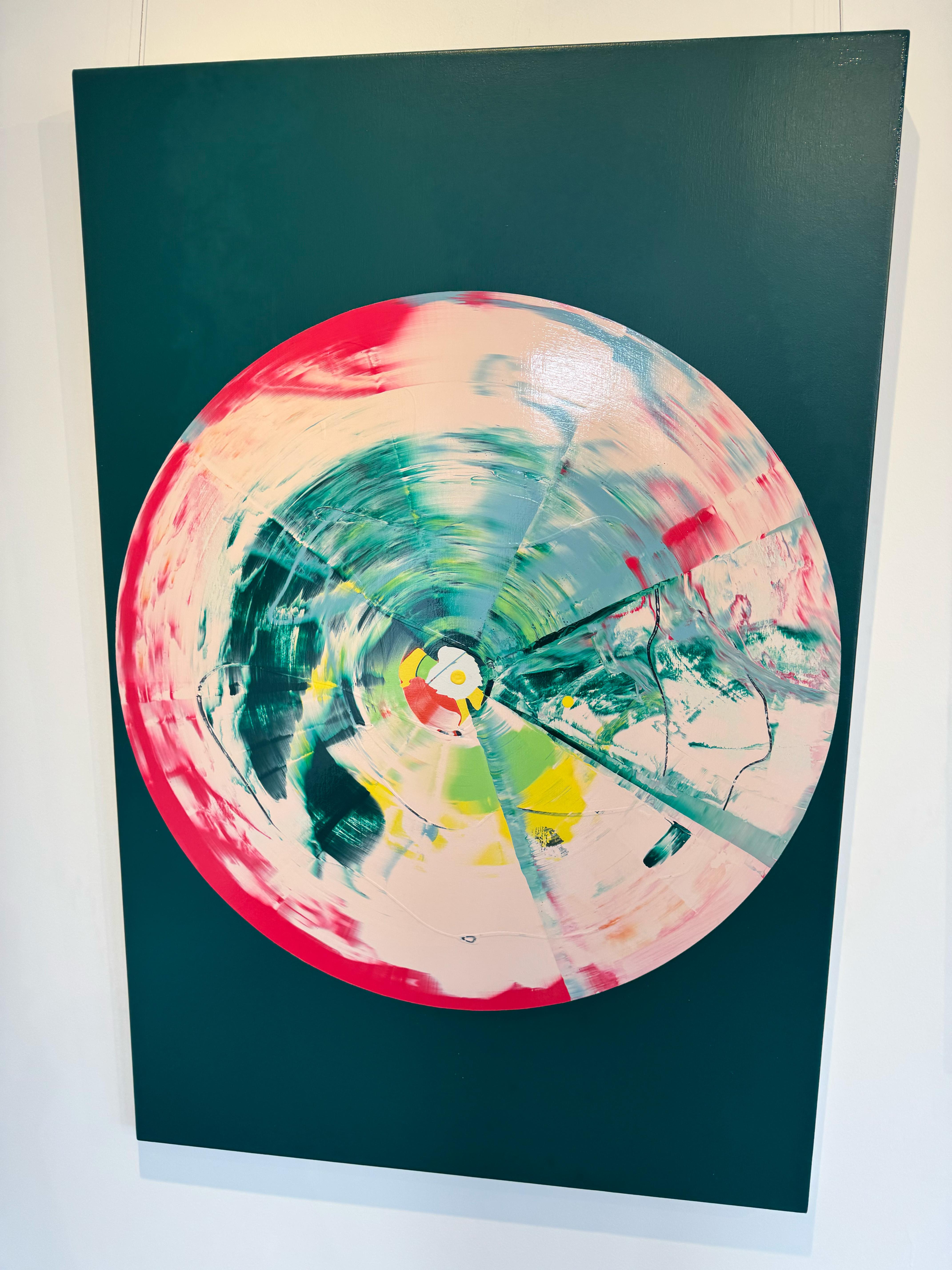 Astratto_Scrape/Drip_Lucido su Tela_Anthony Hunter_E' Un Drago Spaventoso Pittura in vendita 7