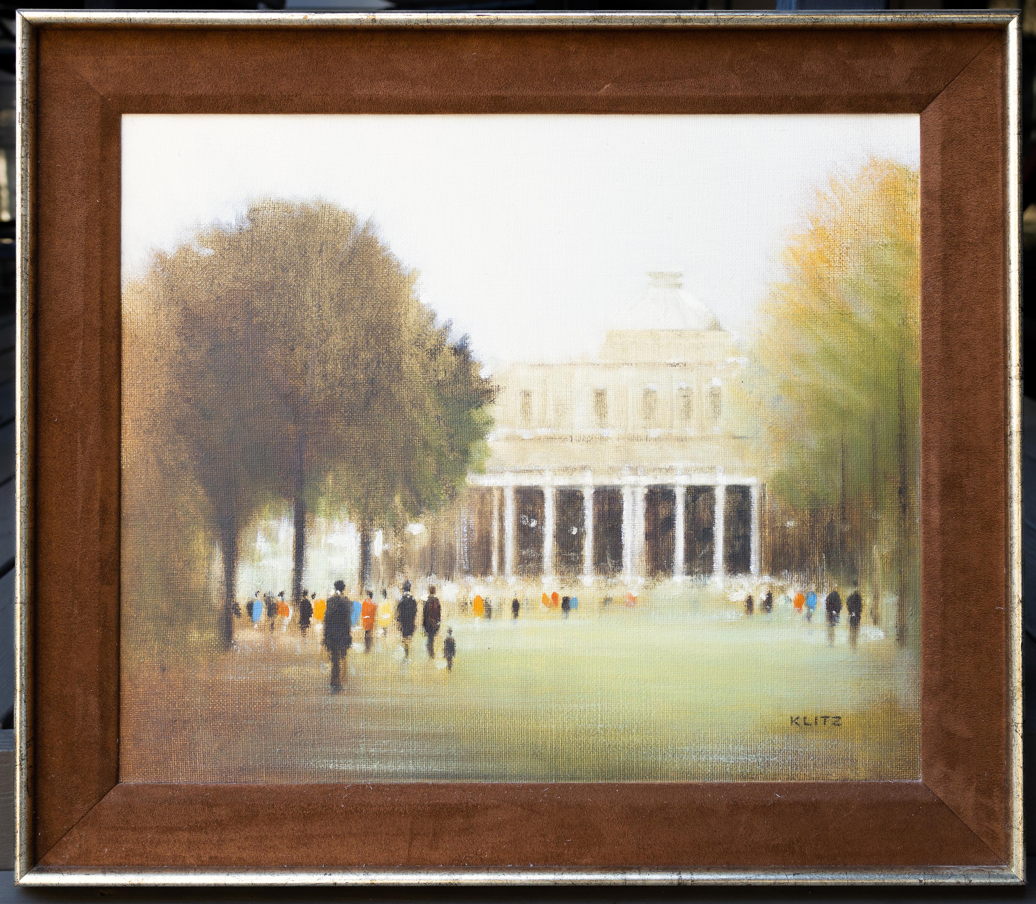 „The Pump Room Cheltenham Spa“, urbane impressionistische Szene – Painting von Anthony Klitz