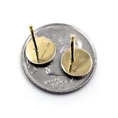 Anthony Lent Diamond Gold Moonface Stud Earrings
