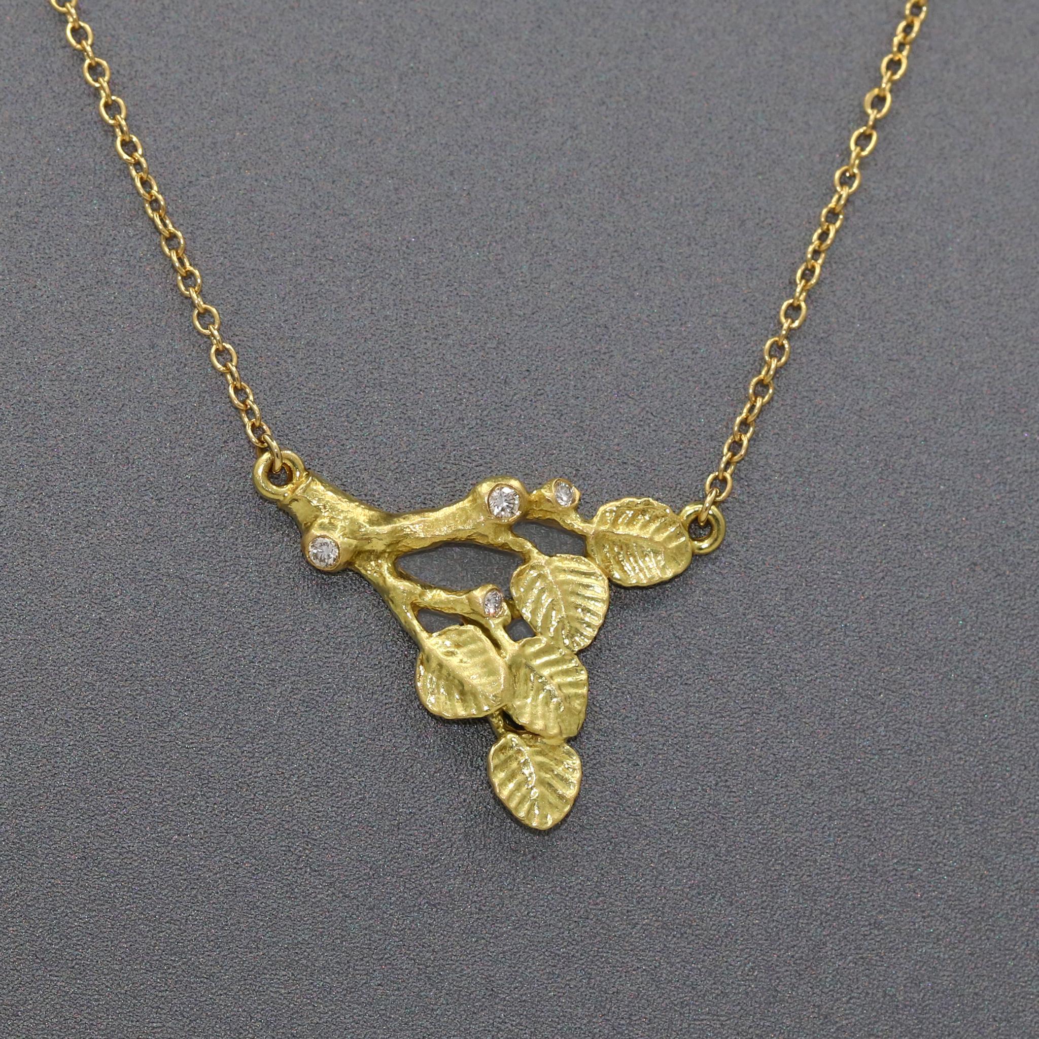 gold branch necklace