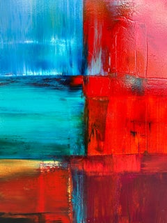 Anthony Liggins Peinture acrylique abstraite et livre signé "Who Loves You Baby" (Qui t'aime, bébé)