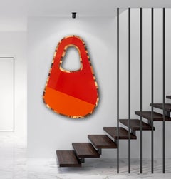 "Mystic Aura in Red" abstract expressionist wall sculpture